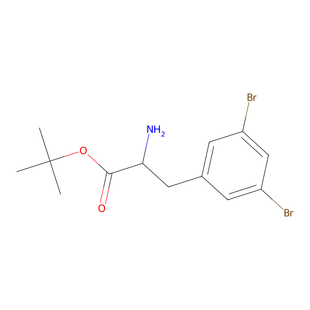 Tert-butyl 2-amino-3-(3,5-dibromophenyl)propanoate molecular structure, CAS 2352030-79-4