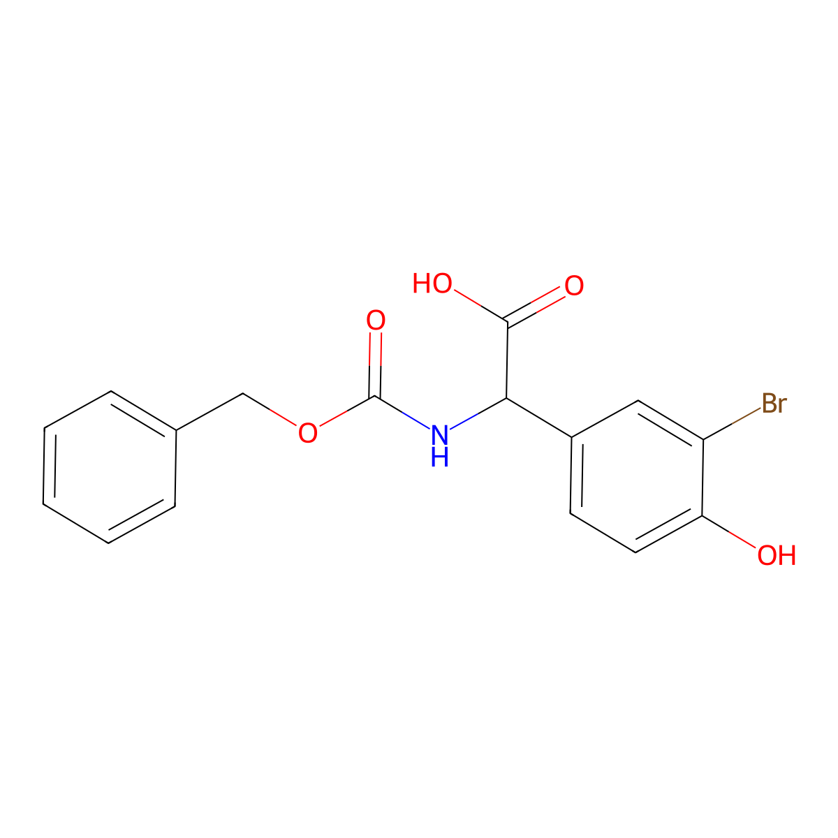 2-{[(Benzyloxy)carbonyl]amino}-2-(3-bromo-4-hydroxyphenyl)acetic acid molecular structure, CAS 2352031-78-6