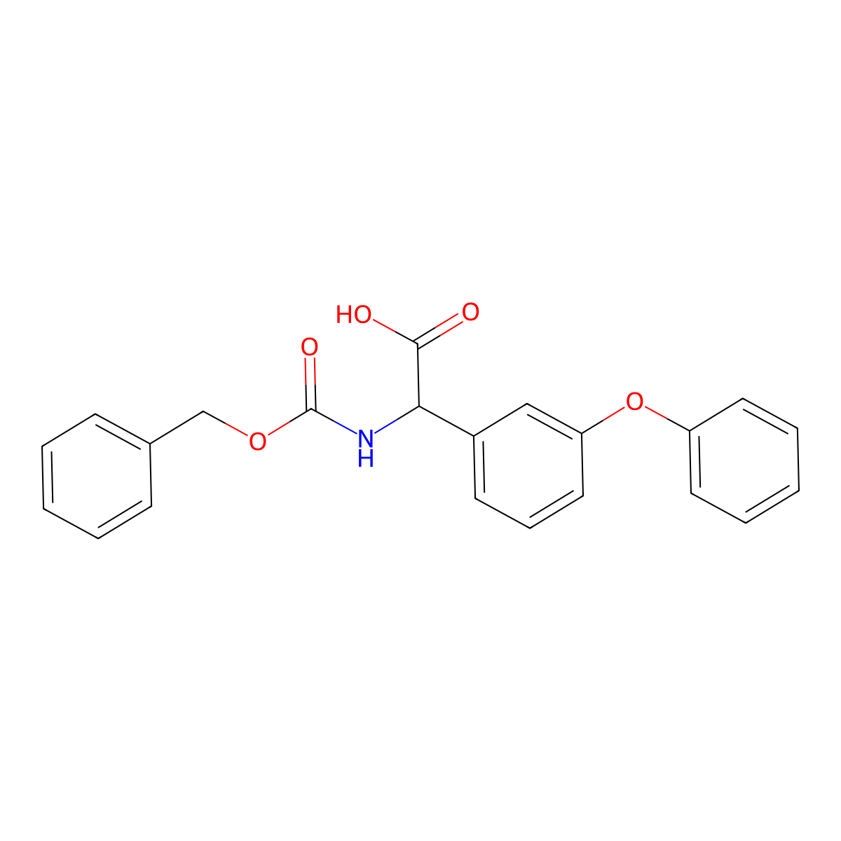 2-{[(Benzyloxy)carbonyl]amino}-2-(3-phenoxyphenyl)acetic acid molecular structure, CAS 2352032-06-3