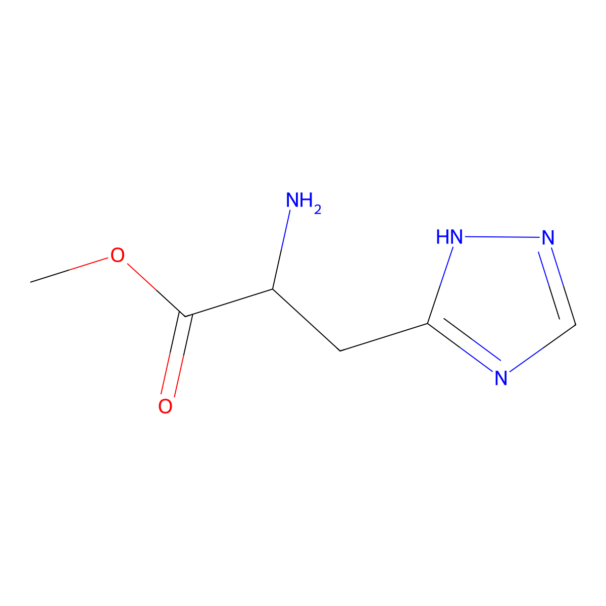 methyl 2-amino-3-(1H-1,2,4-triazol-3-yl)propanoate molecular structure, CAS 2352033-47-5