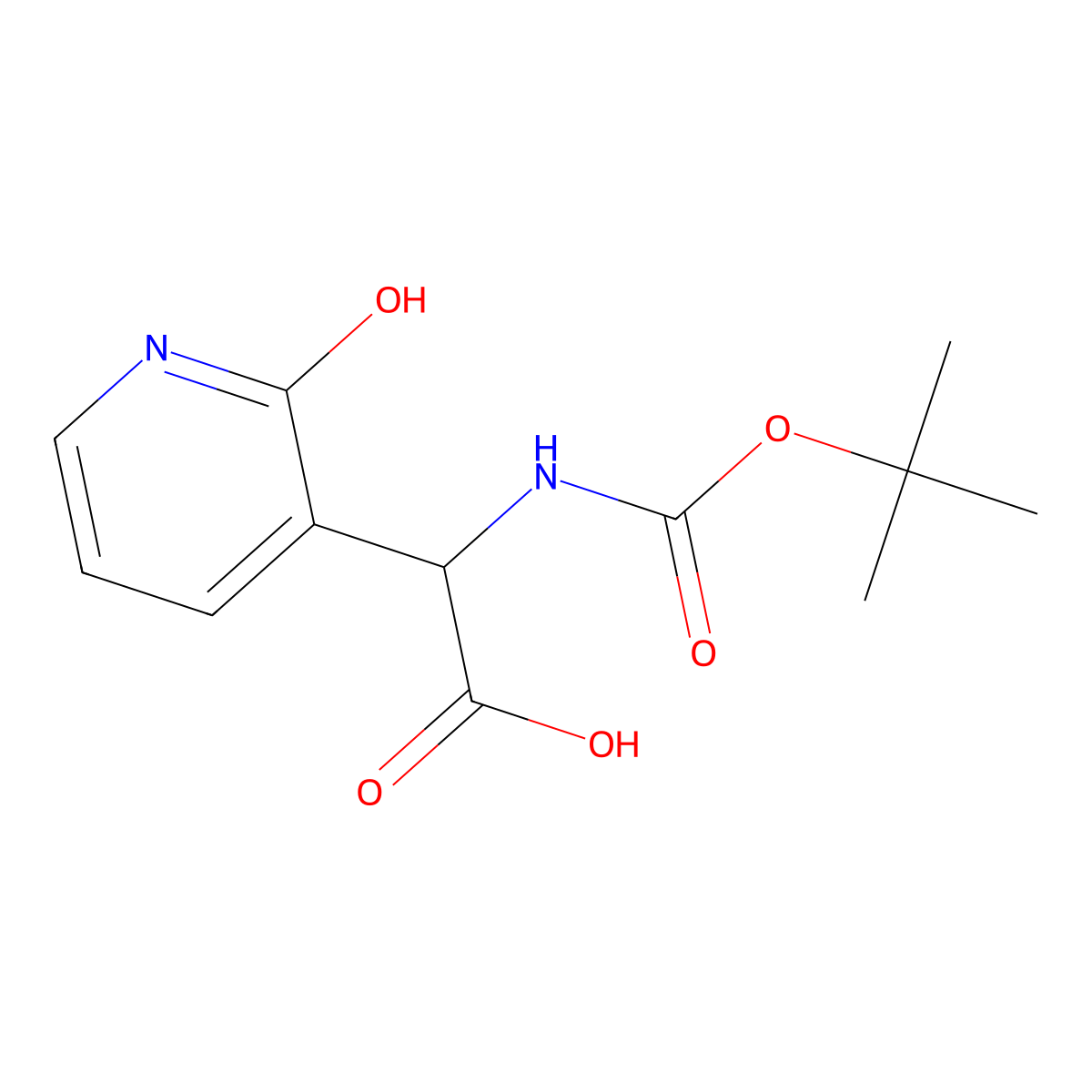 2-{[(Tert-butoxy)carbonyl]amino}-2-(2-hydroxypyridin-3-yl)acetic acid molecular structure, CAS 2352036-07-6