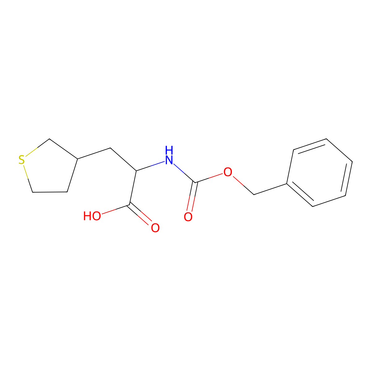 2-{[(Benzyloxy)carbonyl]amino}-3-(thiolan-3-yl)propanoic acid molecular structure, CAS 2352036-08-7
