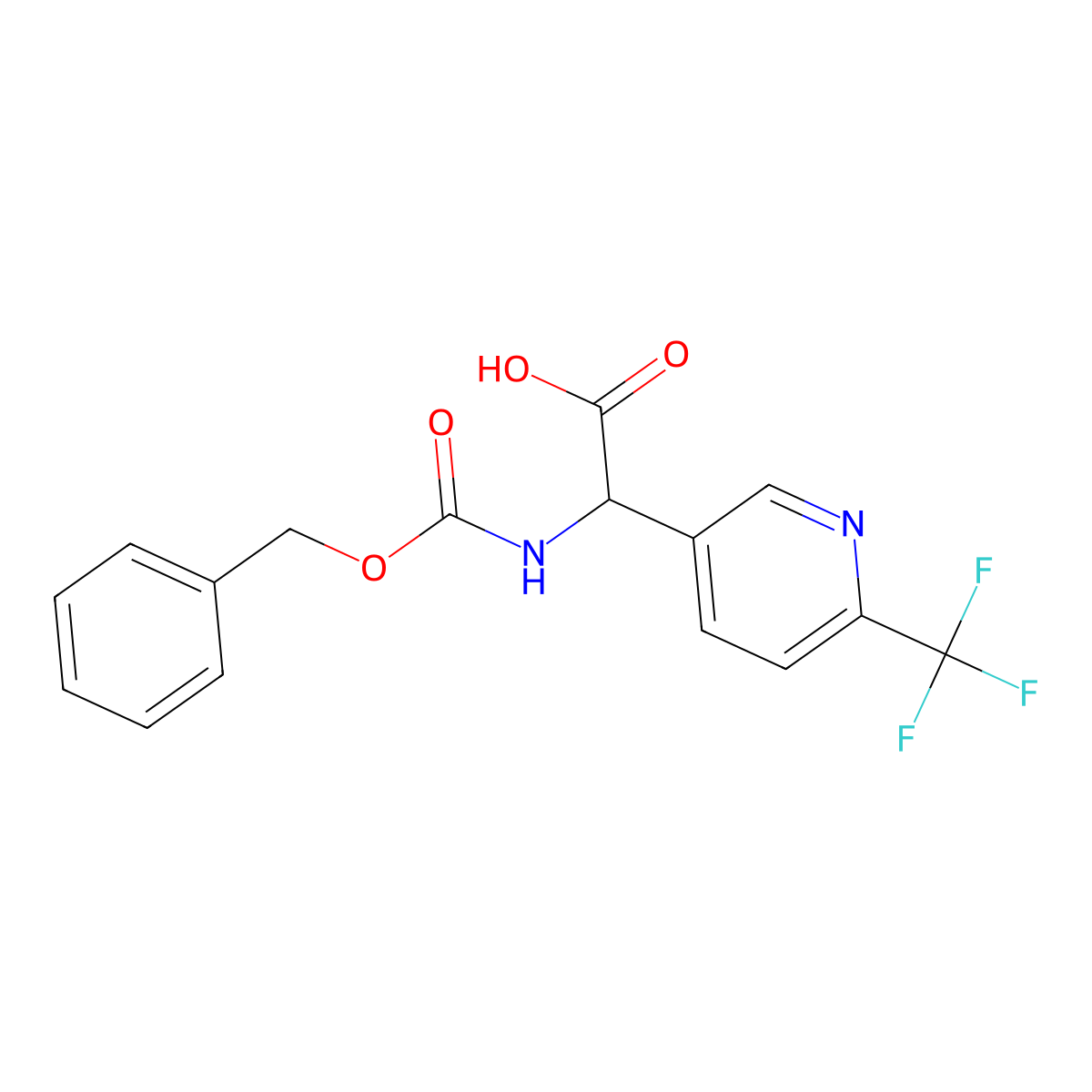 2-{[(Benzyloxy)carbonyl]amino}-2-[6-(trifluoromethyl)pyridin-3-yl]acetic acid molecular structure, CAS 2352036-24-7