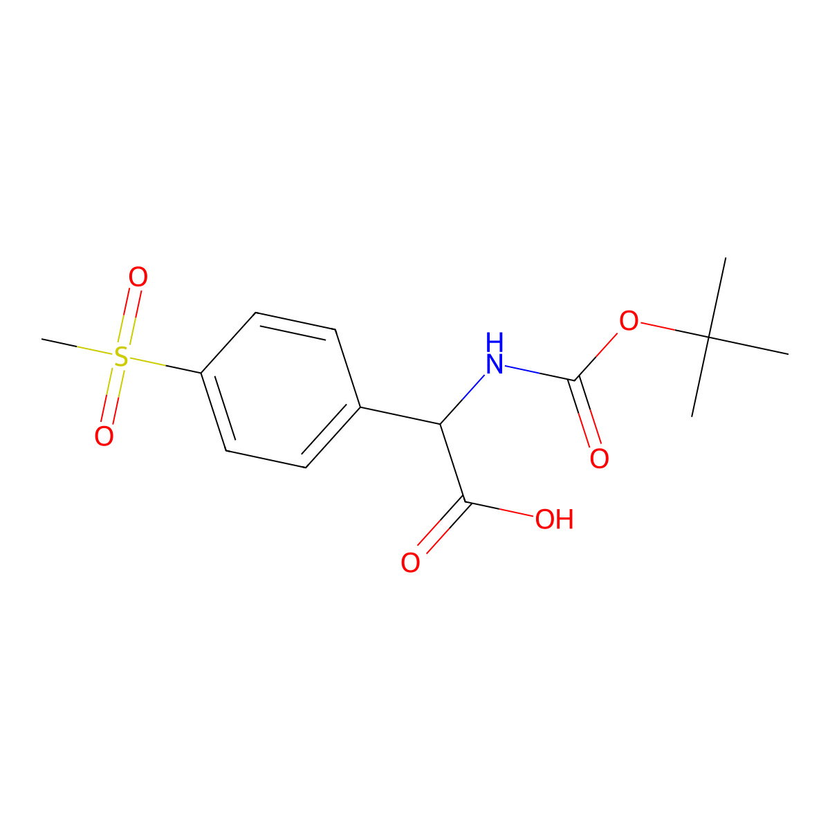 2-{[(Tert-butoxy)carbonyl]amino}-2-(4-methanesulfonylphenyl)acetic acid molecular structure, CAS 2352036-43-0