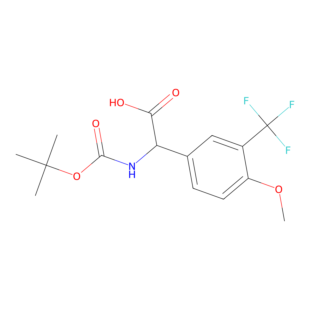 2-{[(Tert-butoxy)carbonyl]amino}-2-[4-methoxy-3-(trifluoromethyl)phenyl]acetic acid molecular structure, CAS 2352040-26-5