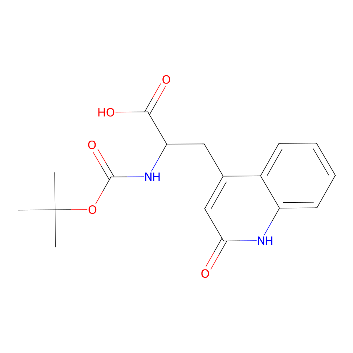 2-{[(Tert-butoxy)carbonyl]amino}-3-(2-oxo-1,2-dihydroquinolin-4-yl)propanoic acid molecular structure, CAS 2352040-90-3