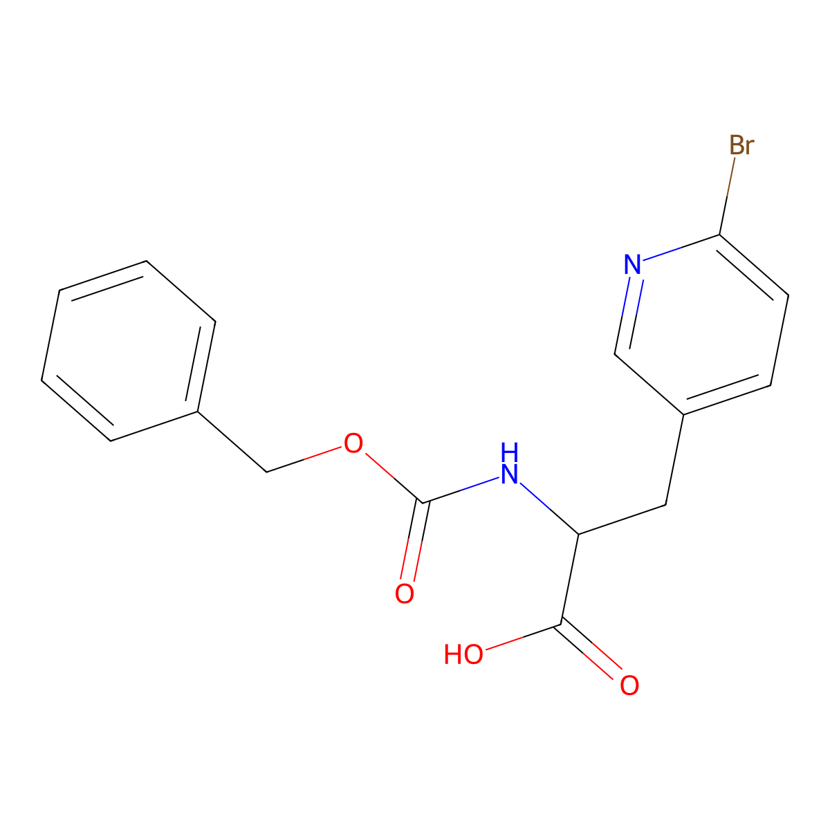 2-{[(Benzyloxy)carbonyl]amino}-3-(6-bromopyridin-3-yl)propanoic acid molecular structure, CAS 2352043-69-5