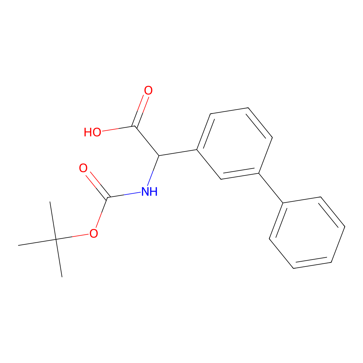 2-{[(Tert-butoxy)carbonyl]amino}-2-(3-phenylphenyl)acetic acid molecular structure, CAS 2352047-94-8