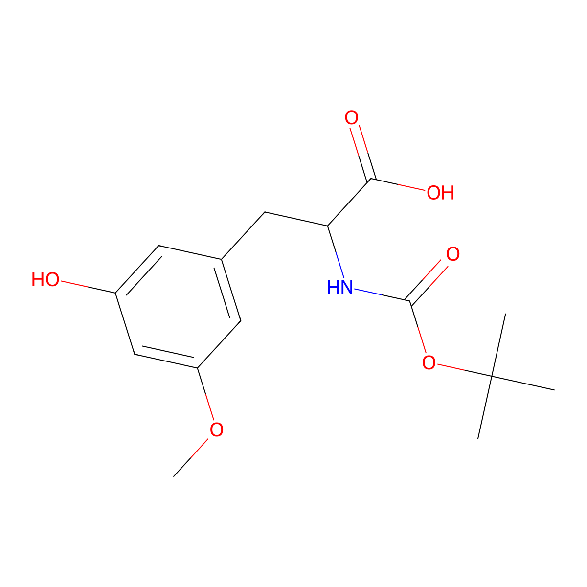 2-{[(Tert-butoxy)carbonyl]amino}-3-(3-hydroxy-5-methoxyphenyl)propanoic acid molecular structure, CAS 2352049-65-9