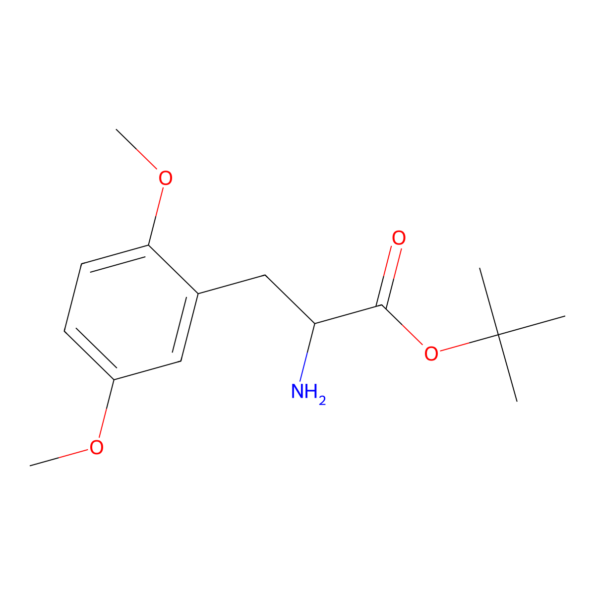 Tert-butyl 2-amino-3-(2,5-dimethoxyphenyl)propanoate molecular structure, CAS 2352050-15-6