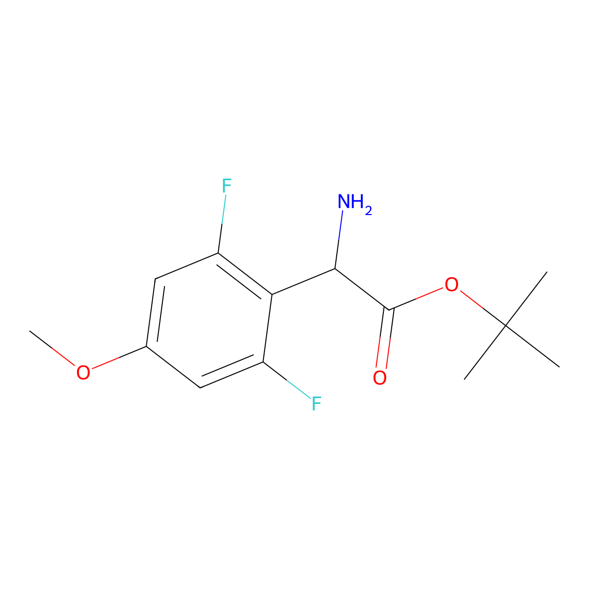 Tert-butyl 2-amino-2-(2,6-difluoro-4-methoxyphenyl)acetate molecular structure, CAS 2352051-73-9