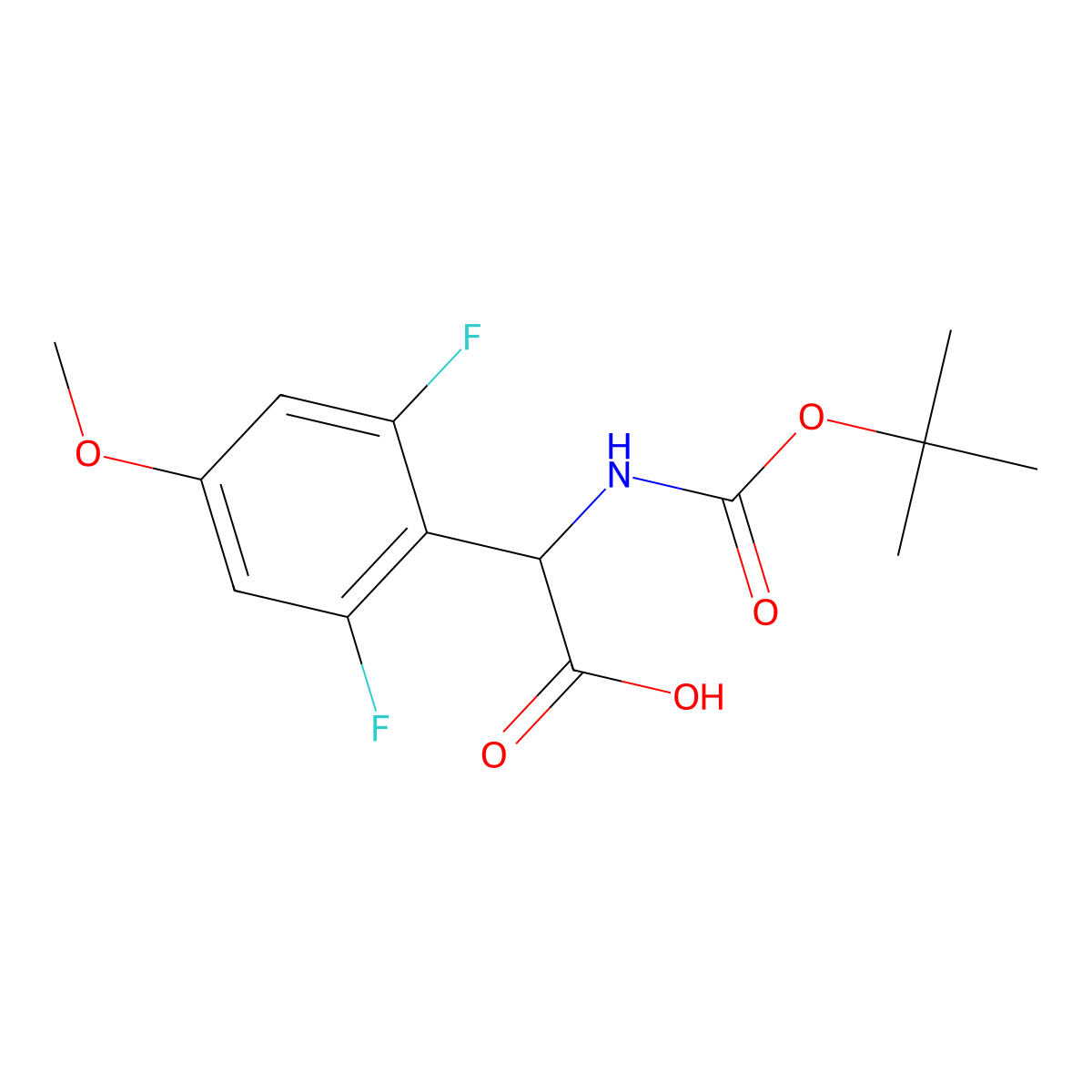 2-{[(Tert-butoxy)carbonyl]amino}-2-(2,6-difluoro-4-methoxyphenyl)acetic acid molecular structure, CAS 2352055-10-6