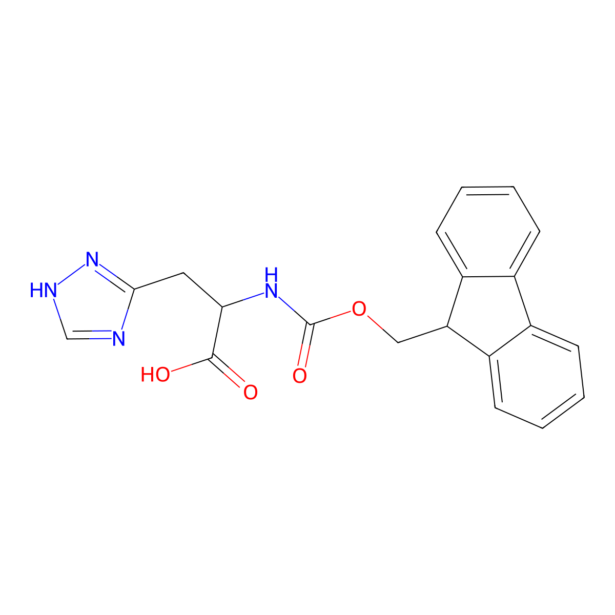 2-({[(9H-fluoren-9-yl)methoxy]carbonyl}amino)-3-(1H-1,2,4-triazol-3-yl)propanoic acid molecular structure, CAS 2352056-11-0