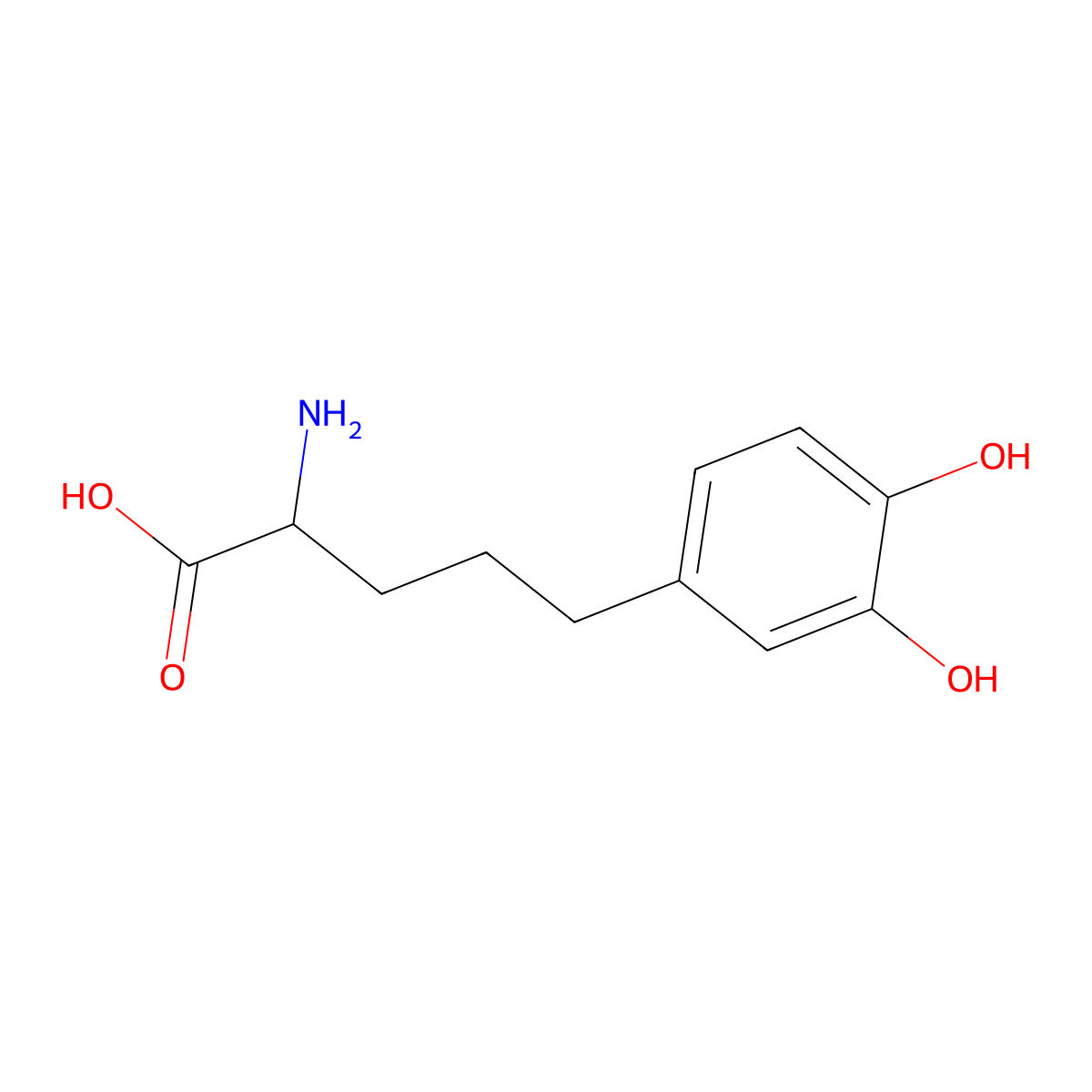 2-Amino-5-(3,4-dihydroxyphenyl)pentanoic acid molecular structure, CAS 2352060-41-2