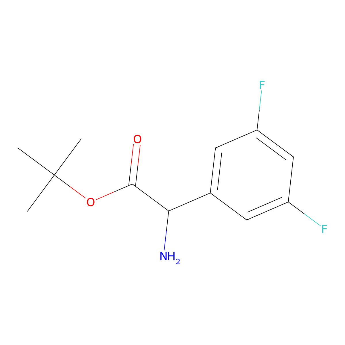 Tert-butyl 2-amino-2-(3,5-difluorophenyl)acetate molecular structure, CAS 2352063-39-7