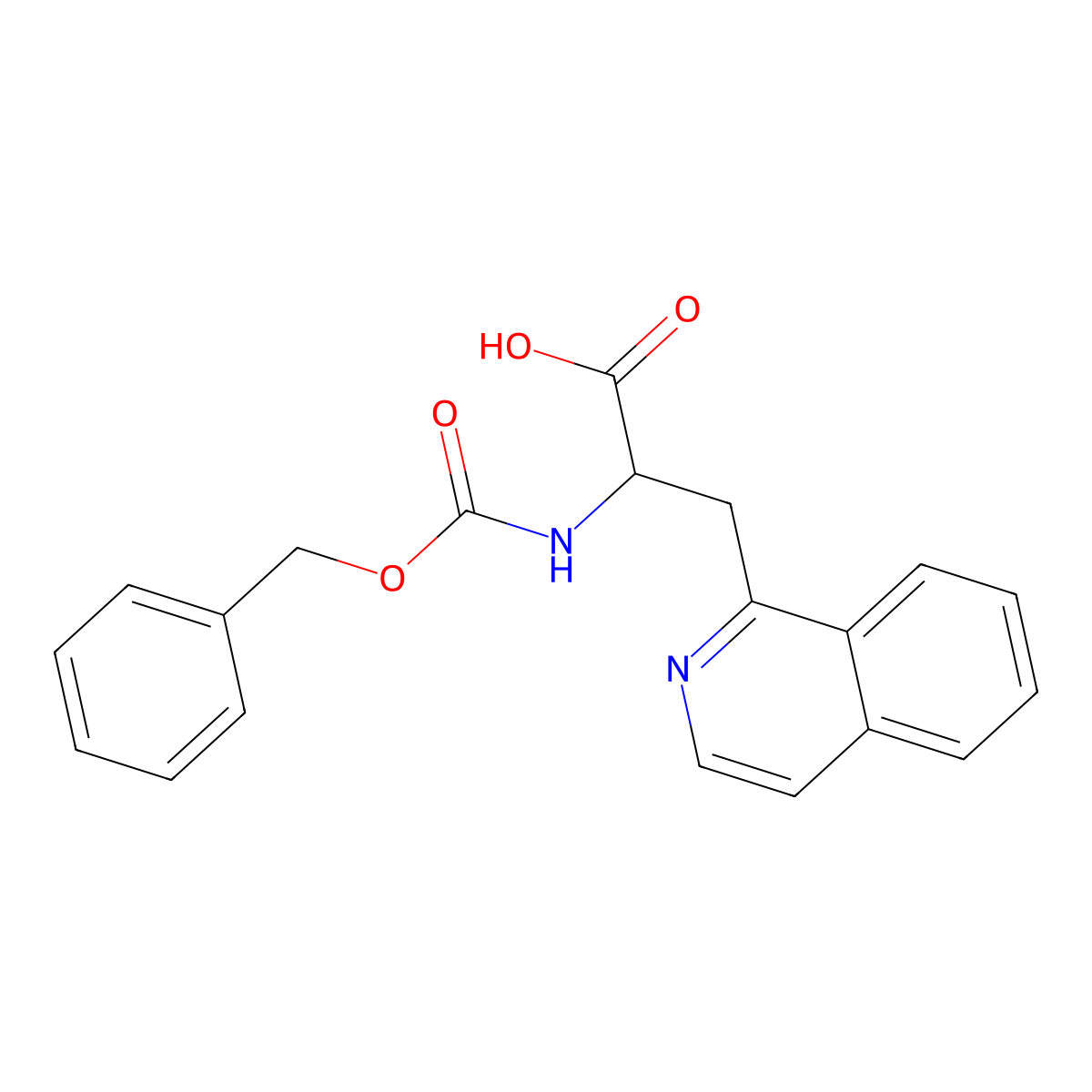 2-{[(Benzyloxy)carbonyl]amino}-3-(isoquinolin-1-yl)propanoic acid molecular structure, CAS 2352065-08-6
