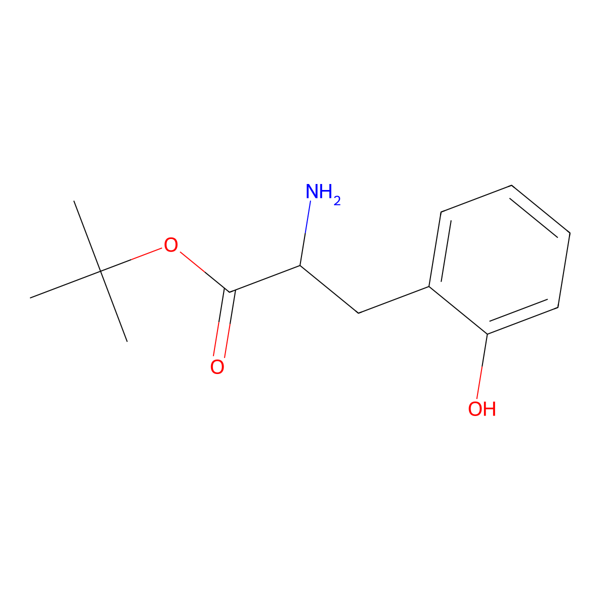 Tert-butyl 2-amino-3-(2-hydroxyphenyl)propanoate molecular structure, CAS 2352065-64-4