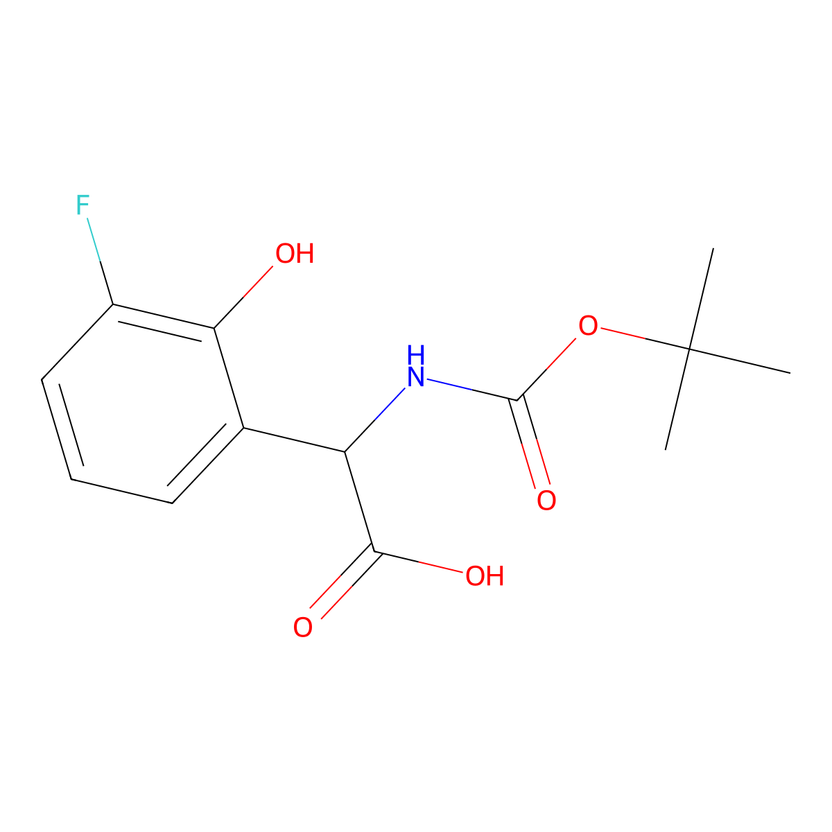 2-{[(Tert-butoxy)carbonyl]amino}-2-(3-fluoro-2-hydroxyphenyl)acetic acid molecular structure, CAS 2352065-87-1