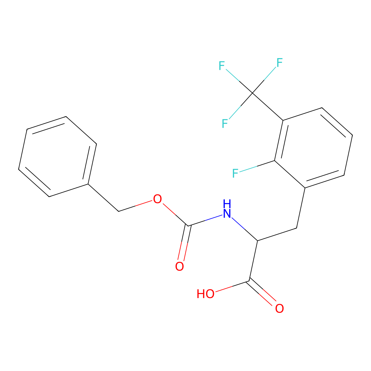 2-{[(Benzyloxy)carbonyl]amino}-3-[2-fluoro-3-(trifluoromethyl)phenyl]propanoic acid molecular structure, CAS 2352068-05-2