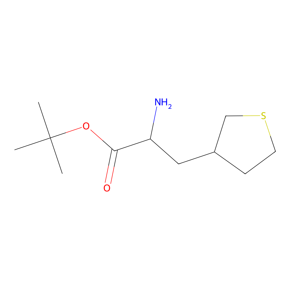Tert-butyl 2-amino-3-(thiolan-3-yl)propanoate molecular structure, CAS 2352071-71-5