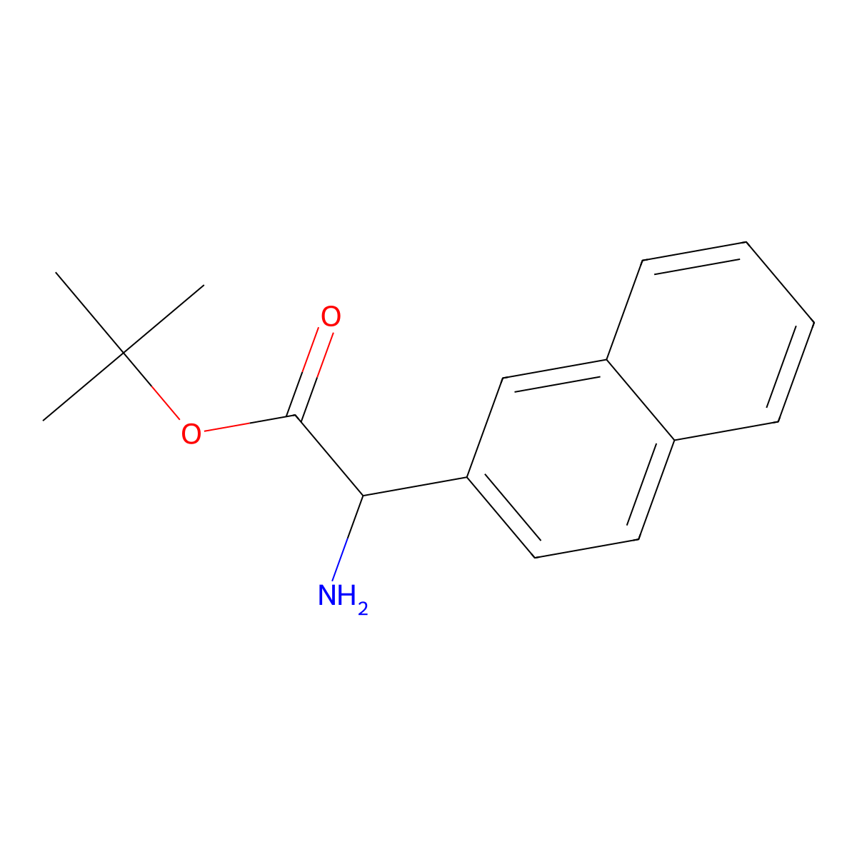 Tert-butyl 2-amino-2-(naphthalen-2-yl)acetate molecular structure, CAS 2352076-75-4
