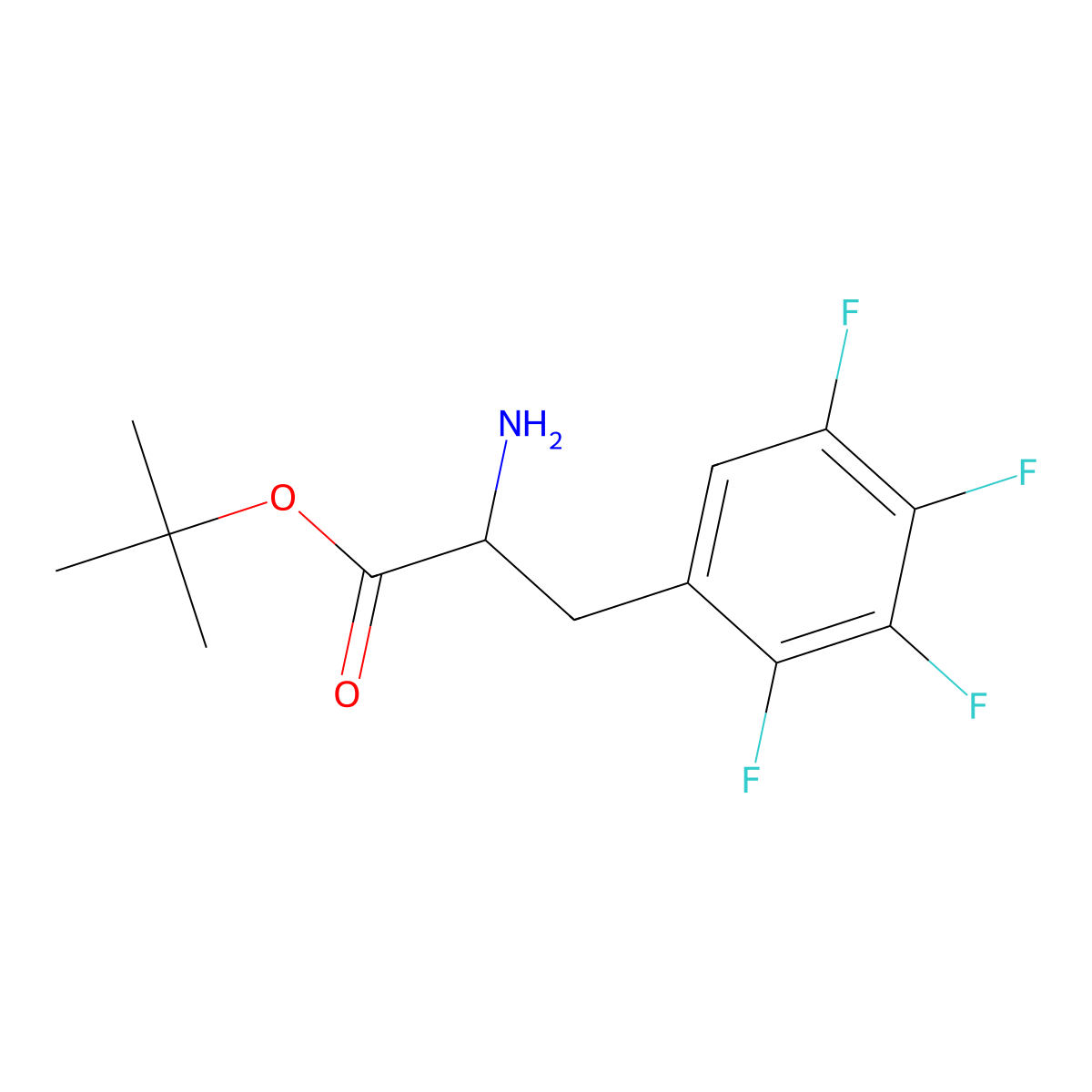 Tert-butyl 2-amino-3-(2,3,4,5-tetrafluorophenyl)propanoate molecular structure, CAS 2352080-96-5