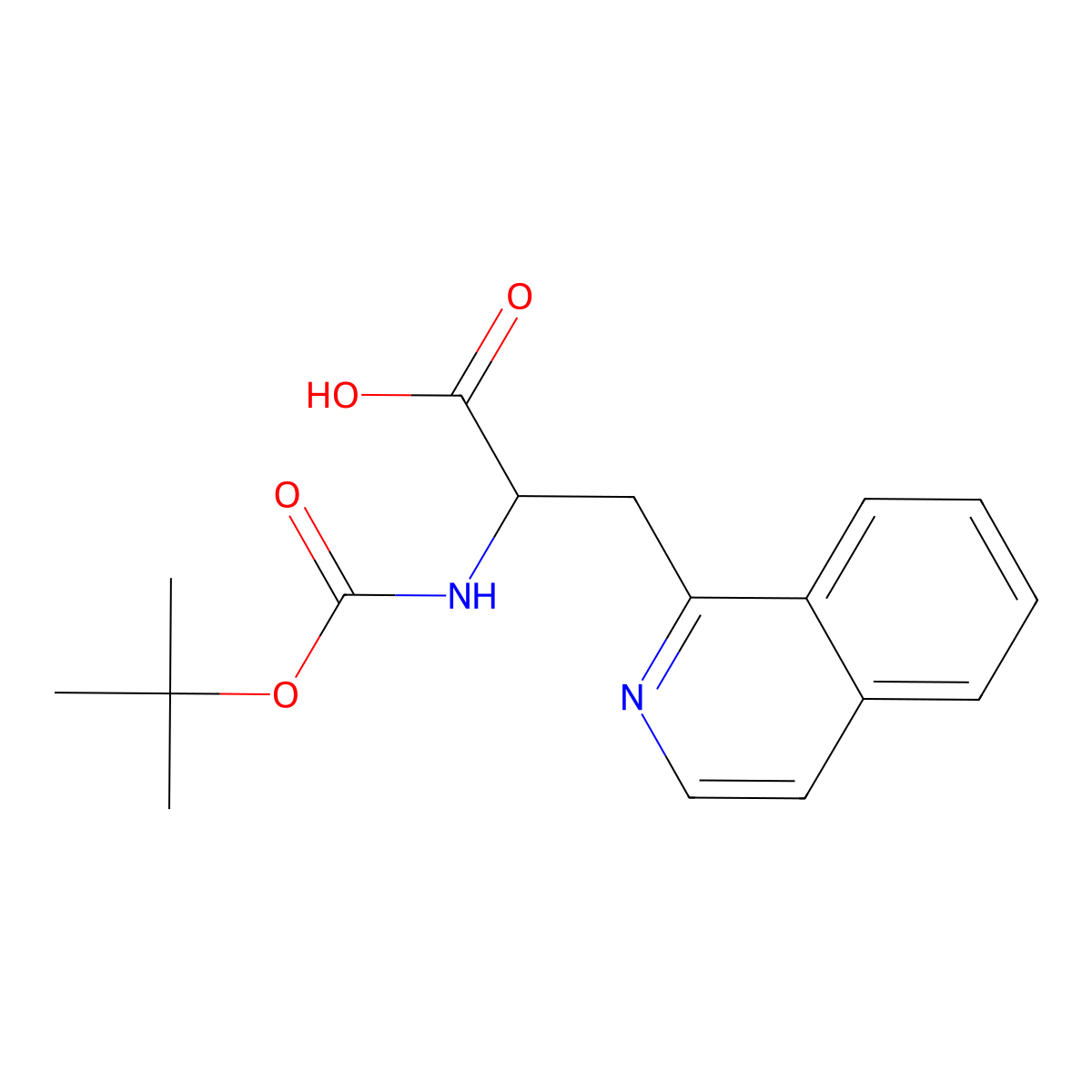 2-{[(Tert-butoxy)carbonyl]amino}-3-(isoquinolin-1-yl)propanoic acid molecular structure, CAS 2352085-63-1