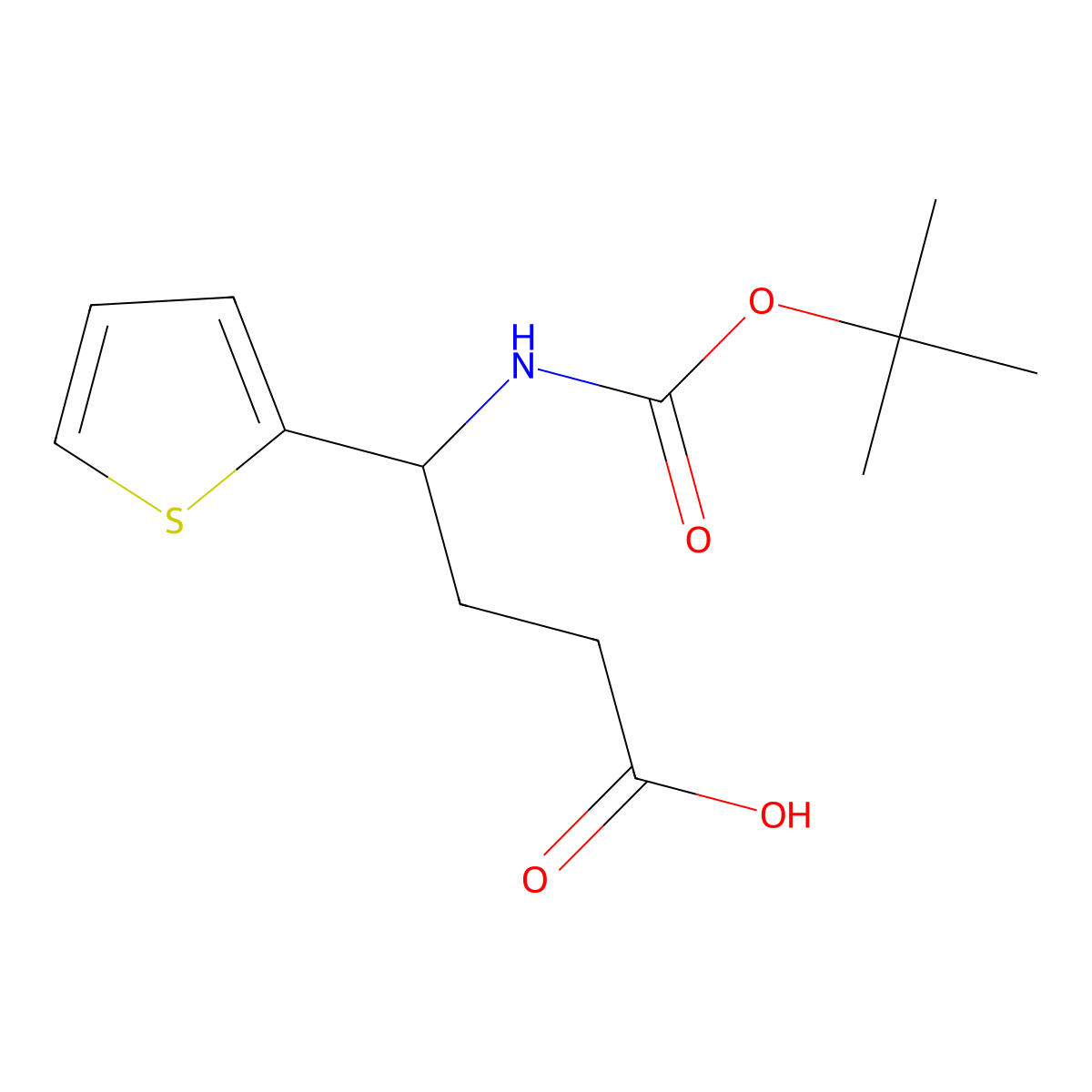 4-{[(Tert-butoxy)carbonyl]amino}-4-(thiophen-2-yl)butanoic acid molecular structure, CAS 2352086-52-1