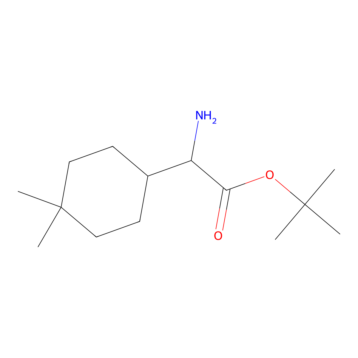 Tert-butyl 2-amino-2-(4,4-dimethylcyclohexyl)acetate molecular structure, CAS 2352091-55-3