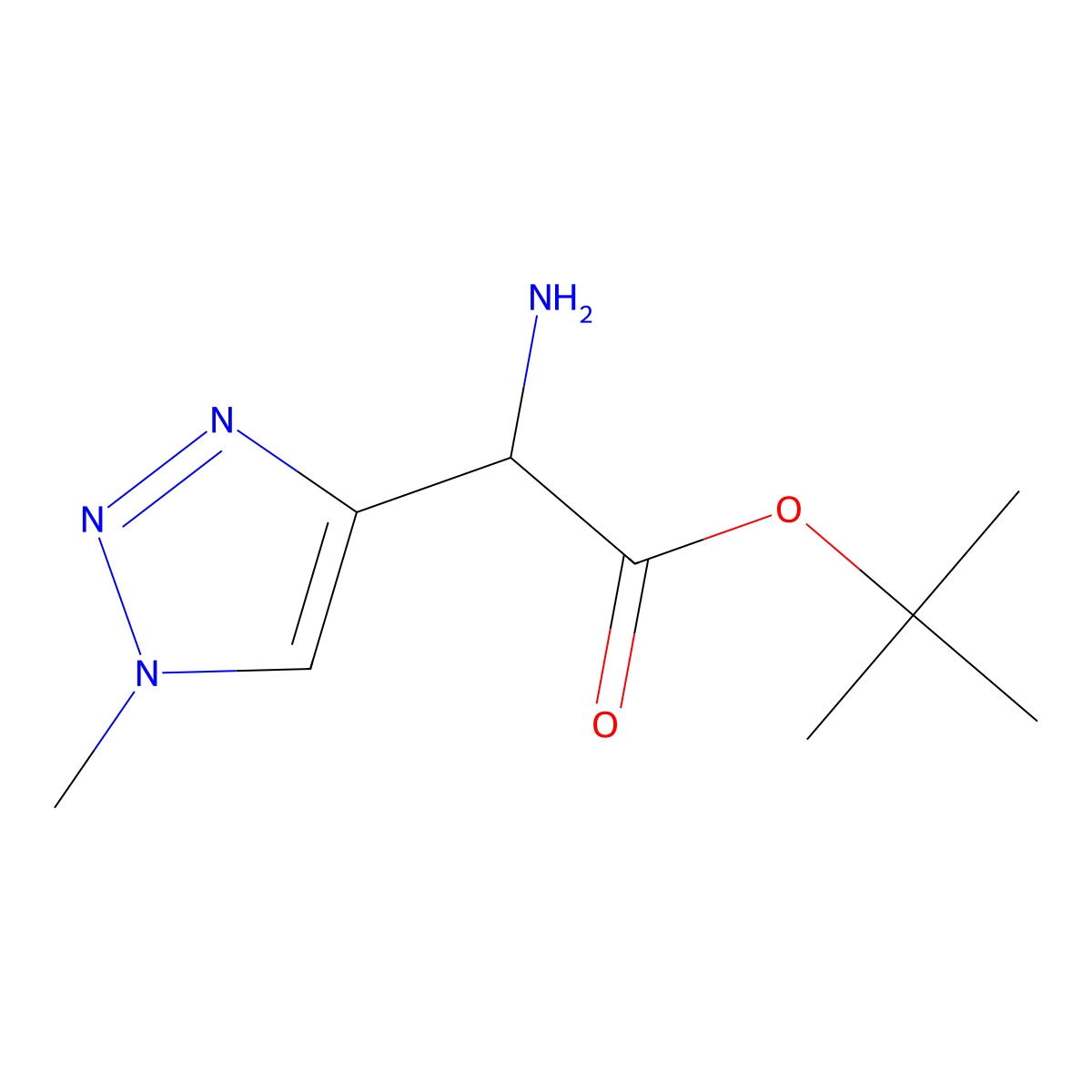 tert-butyl 2-amino-2-(1-methyl-1H-1,2,3-triazol-4-yl)acetate molecular structure, CAS 2352092-45-4