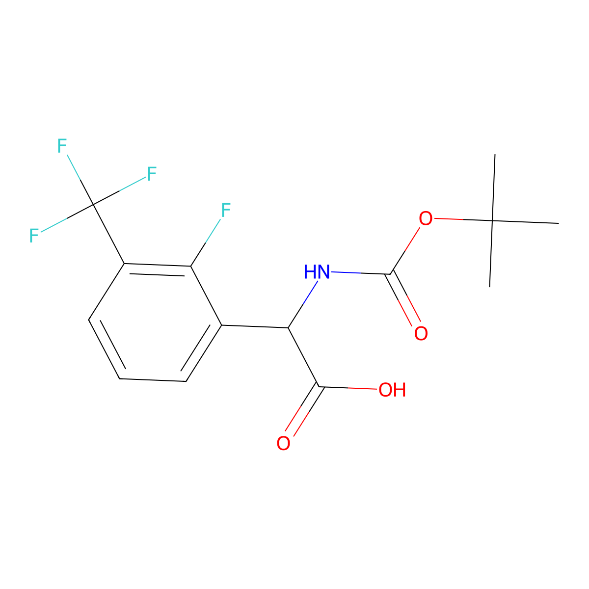 2-{[(Tert-butoxy)carbonyl]amino}-2-[2-fluoro-3-(trifluoromethyl)phenyl]acetic acid molecular structure, CAS 2352093-18-4