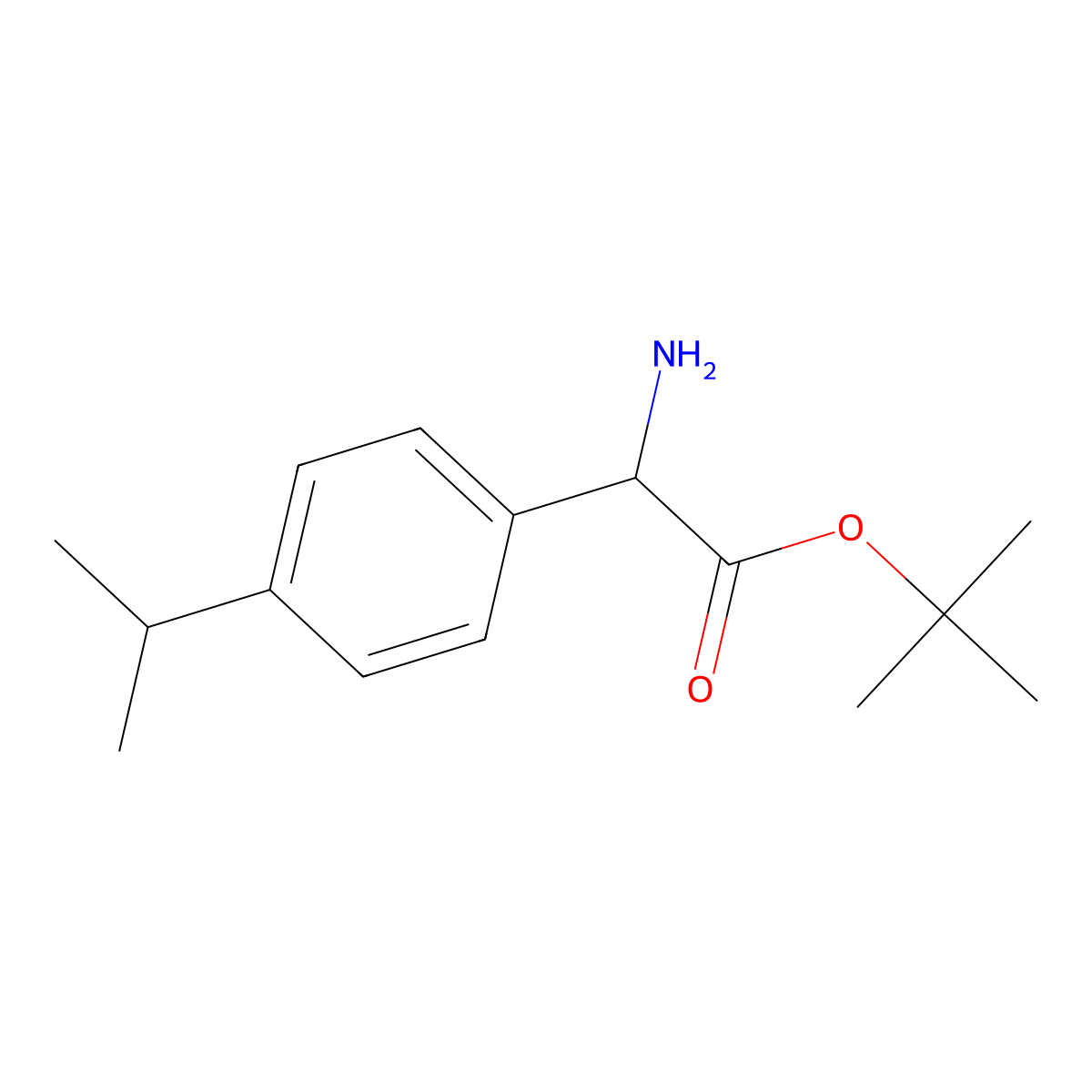 Tert-butyl 2-amino-2-[4-(propan-2-yl)phenyl]acetate molecular structure, CAS 2352095-12-4