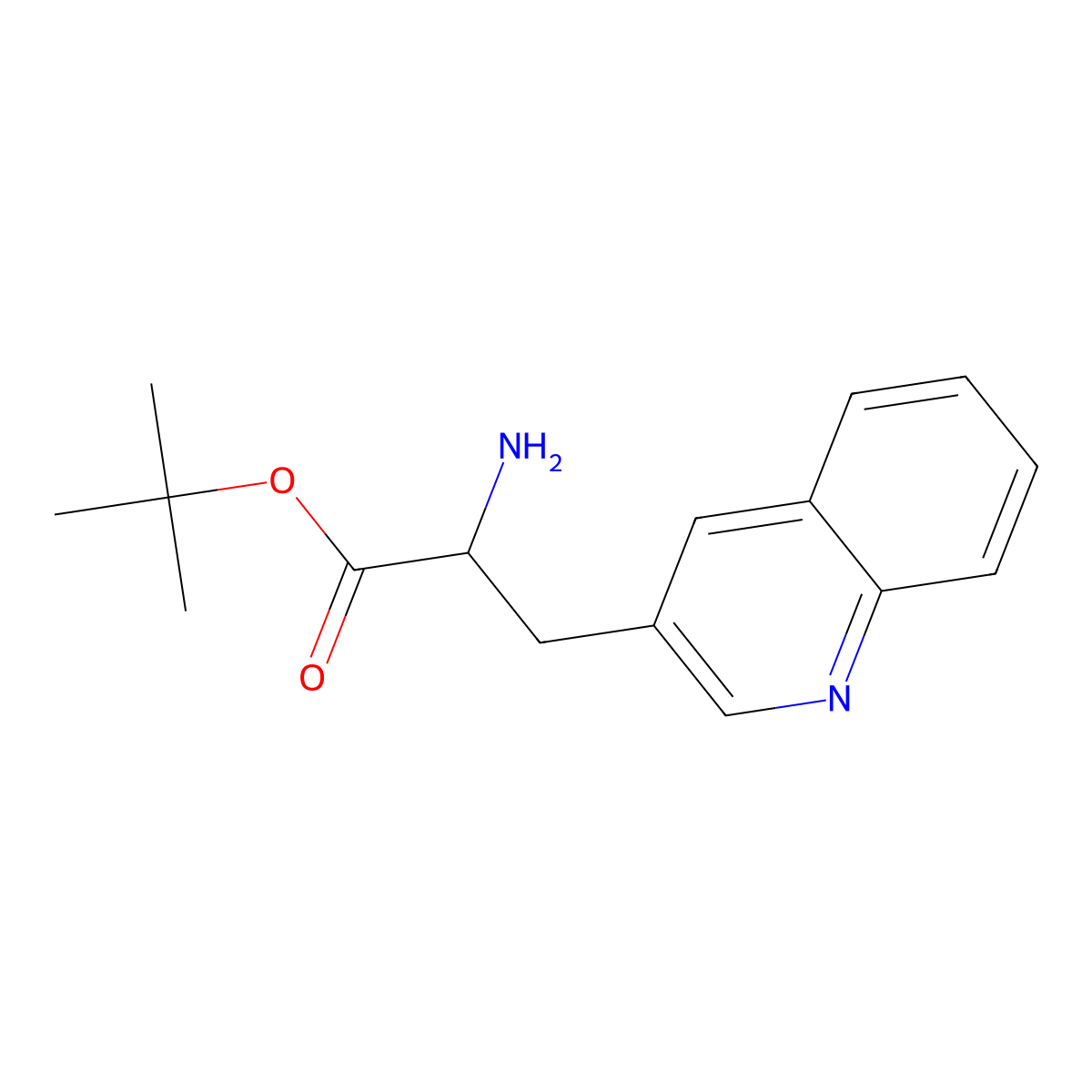 Tert-butyl 2-amino-3-(quinolin-3-yl)propanoate molecular structure, CAS 2352096-01-4