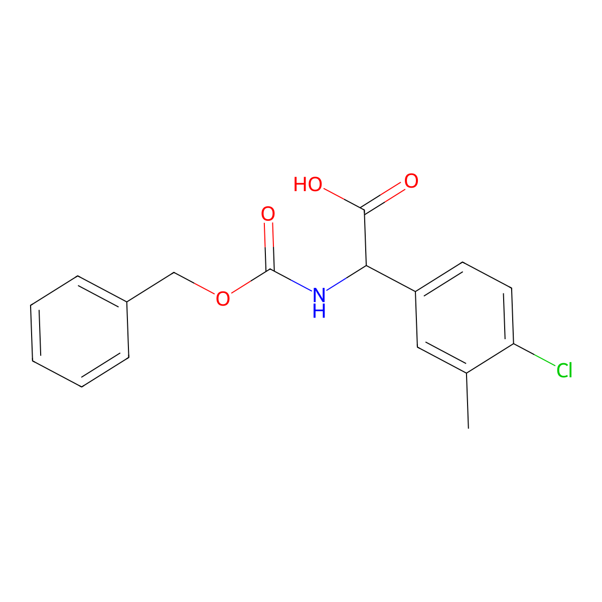 2-{[(Benzyloxy)carbonyl]amino}-2-(4-chloro-3-methylphenyl)acetic acid molecular structure, CAS 2352096-53-6