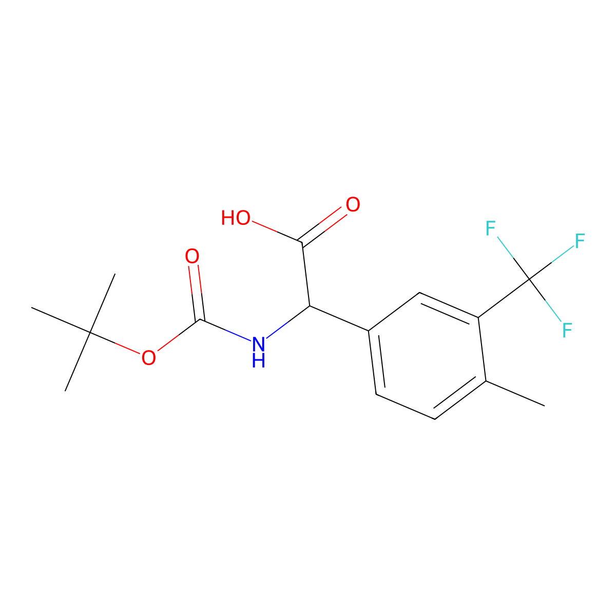 2-{[(Tert-butoxy)carbonyl]amino}-2-[4-methyl-3-(trifluoromethyl)phenyl]acetic acid molecular structure, CAS 2352097-83-5