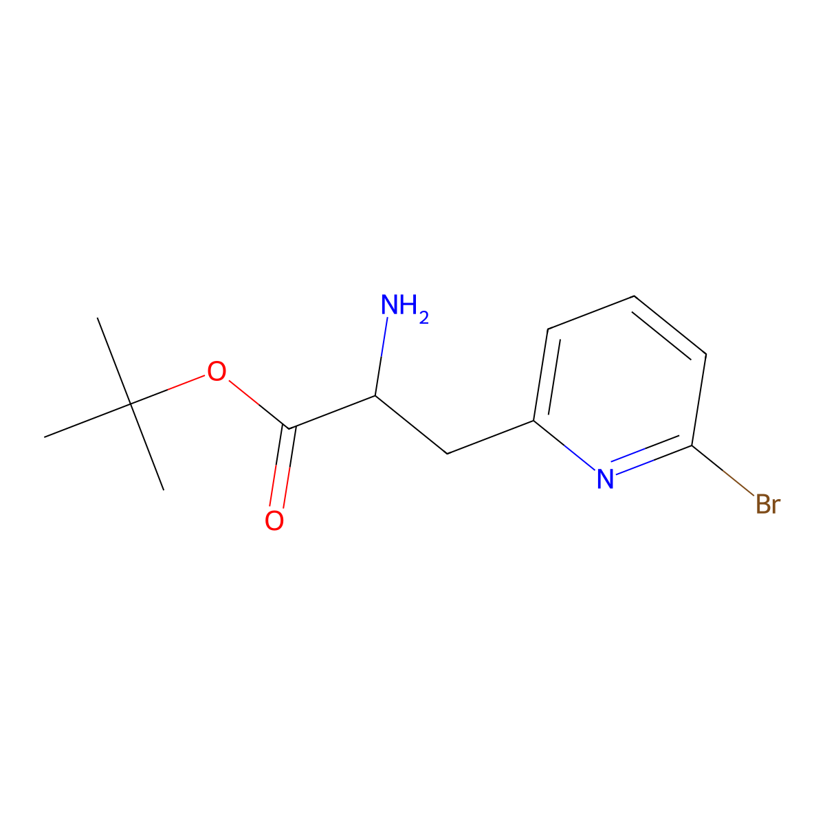 Tert-butyl 2-amino-3-(6-bromopyridin-2-yl)propanoate molecular structure, CAS 2352099-68-2