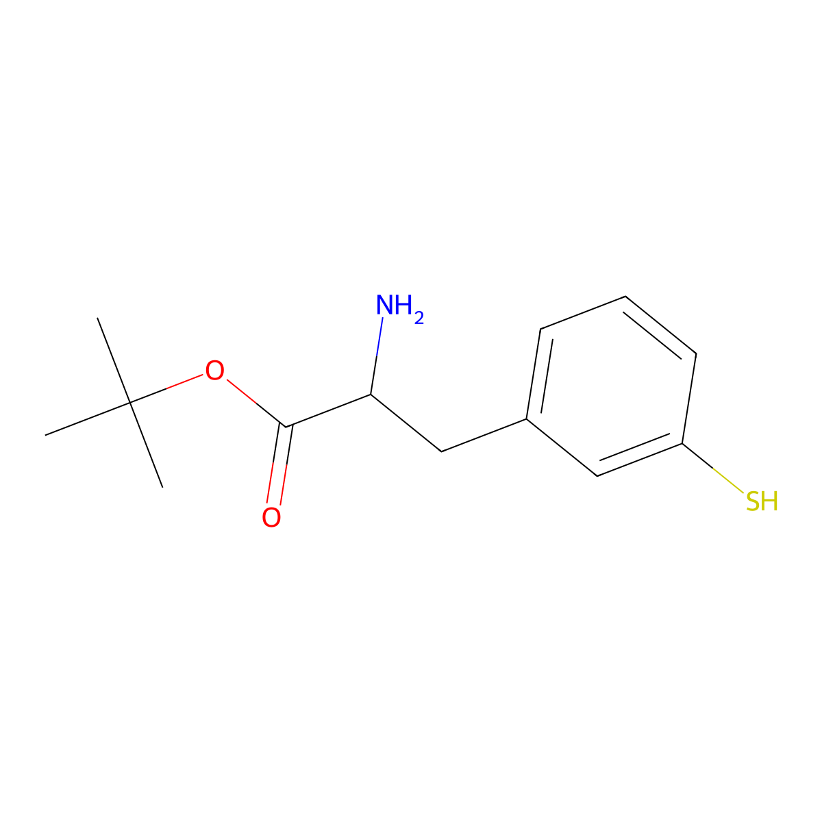 Tert-butyl 2-amino-3-(3-sulfanylphenyl)propanoate molecular structure, CAS 2352101-06-3