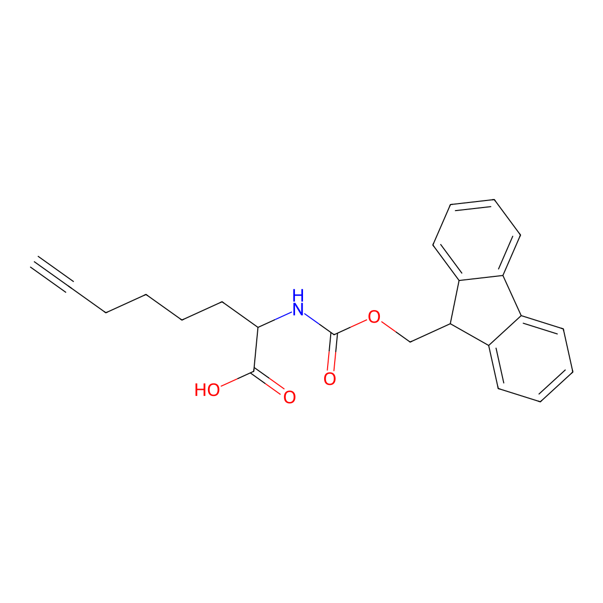 2-(9H-fluoren-9-ylmethoxycarbonylamino)oct-7-ynoic acid molecular structure, CAS 2352105-74-7