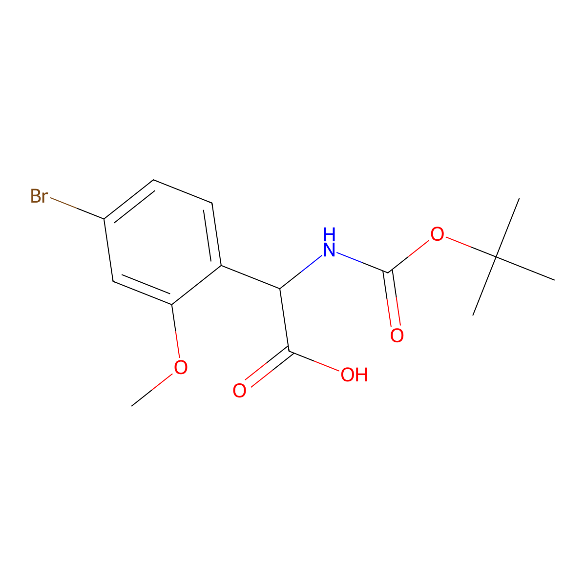 2-(4-Bromo-2-methoxyphenyl)-2-{[(tert-butoxy)carbonyl]amino}acetic acid molecular structure, CAS 2352105-88-3