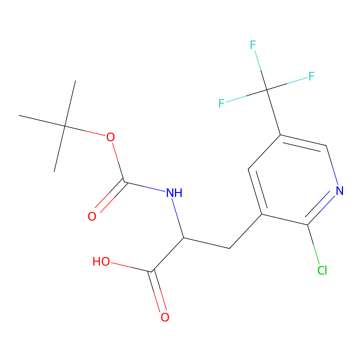 2-{[(Tert-butoxy)carbonyl]amino}-3-[2-chloro-5-(trifluoromethyl)pyridin-3-yl]propanoic acid molecular structure, CAS 2352119-67-4