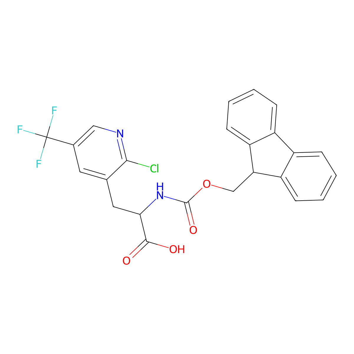 3-[2-chloro-5-(trifluoromethyl)pyridin-3-yl]-2-({[(9H-fluoren-9-yl)methoxy]carbonyl}amino)propanoic acid molecular structure, CAS 2352121-57-2