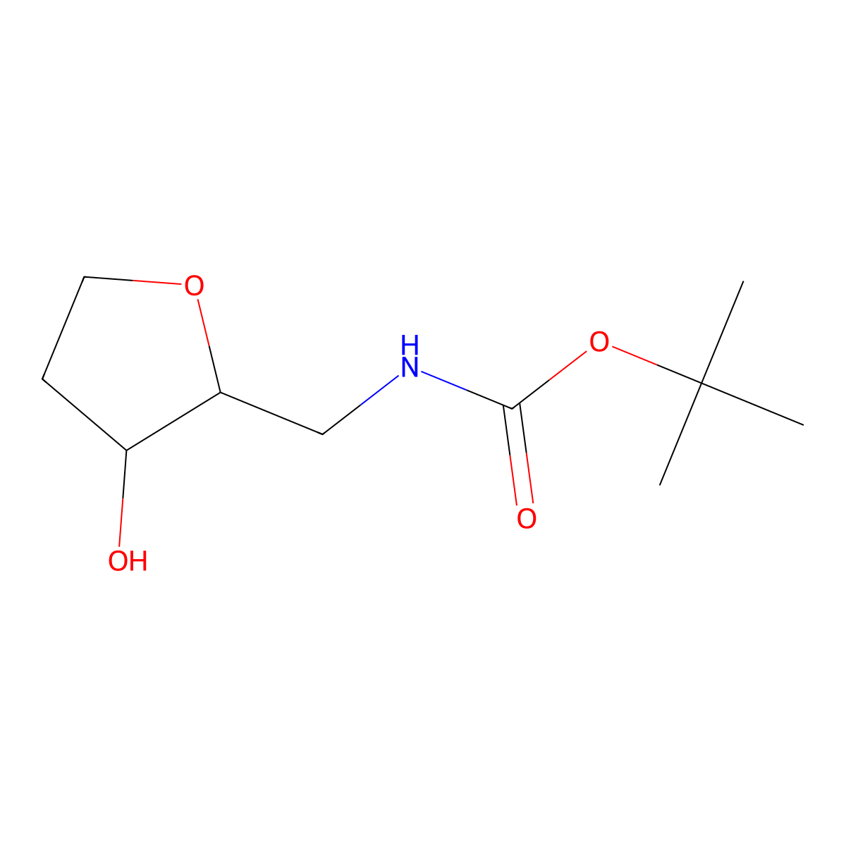 tert-butyl N-[(3-hydroxyoxolan-2-yl)methyl]carbamate molecular structure, CAS 2352140-16-8