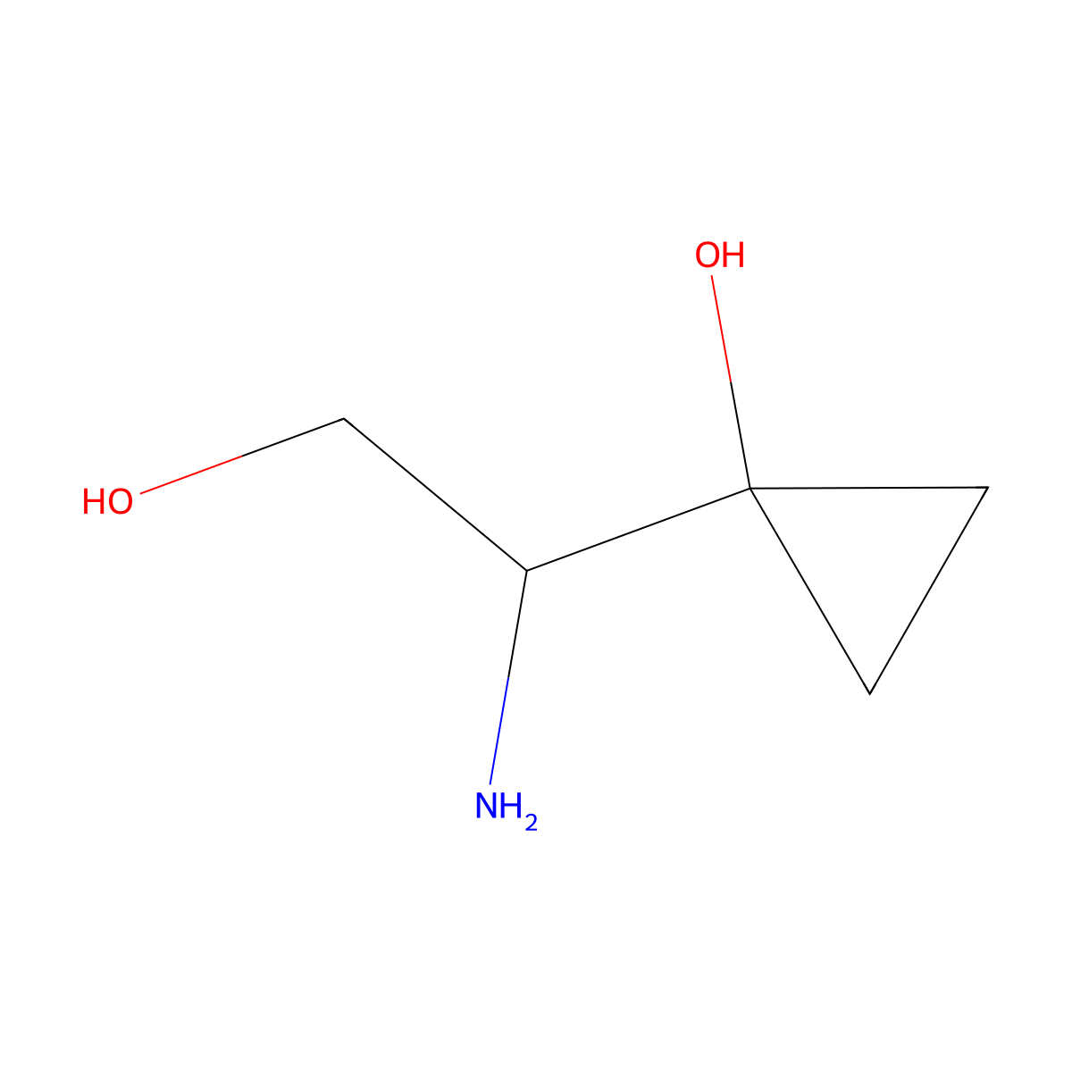 1-(1-Amino-2-hydroxyethyl)cyclopropan-1-ol molecular structure, CAS 2352163-42-7