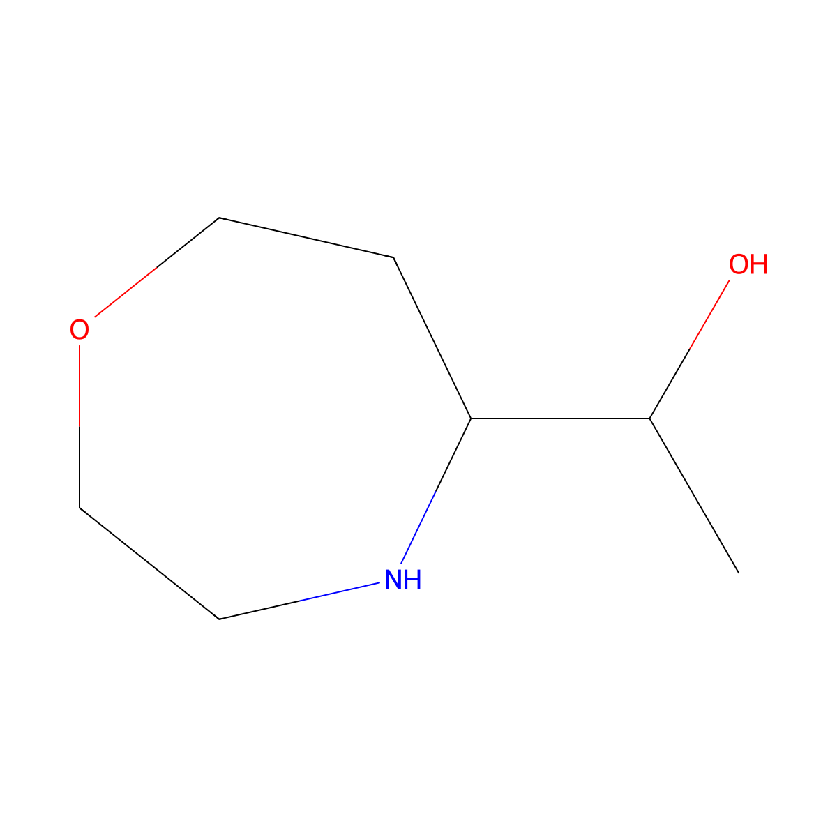 1-(1,4-Oxazepan-5-yl)ethan-1-ol molecular structure, CAS 2352194-91-1