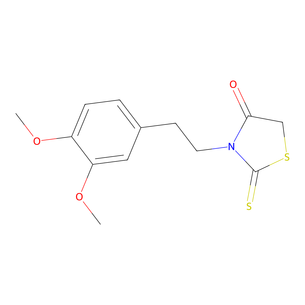Rhodanine, 3-(3,4-dimethoxyphenethyl)- molecular structure, CAS 23522-20-5