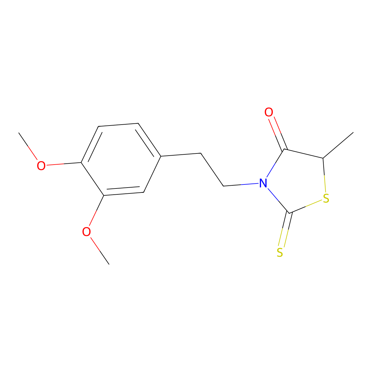 3-(2-(3,4-Dimethoxyphenyl)ethyl)-5-methyl-2-thioxo-4-thiazolidinone molecular structure, CAS 23522-21-6