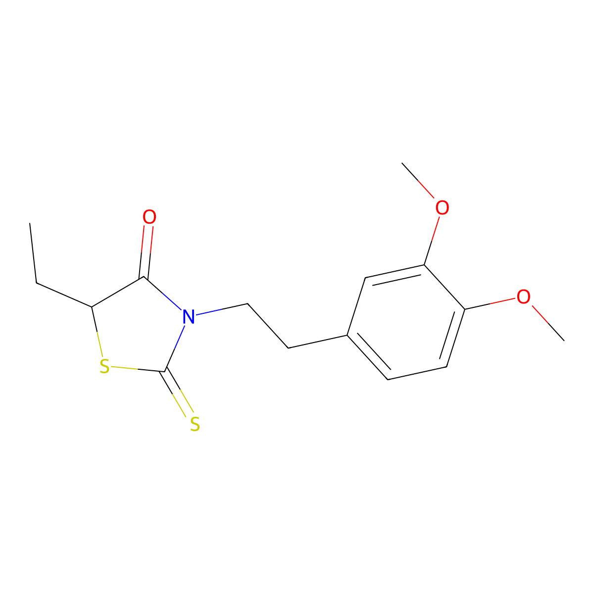 Rhodanine, 3-(3,4-dimethoxyphenethyl)-5-ethyl- molecular structure, CAS 23522-22-7