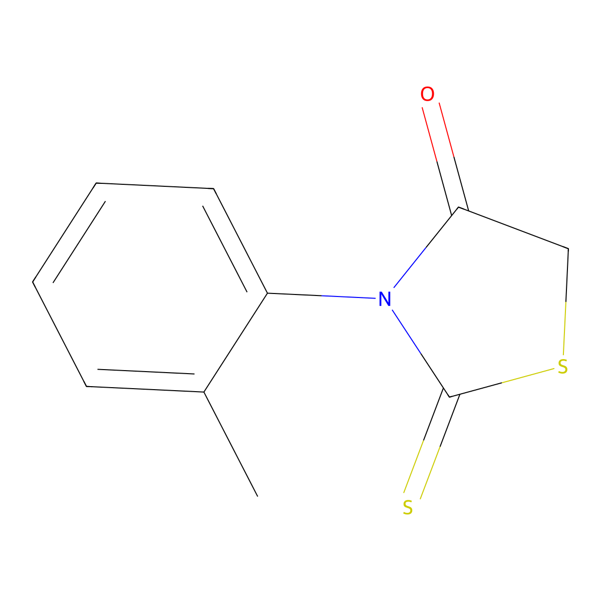 Rhodanine, 3-(o-tolyl)- molecular structure, CAS 23522-37-4