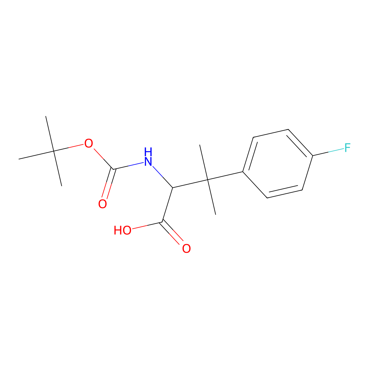 2-{[(Tert-butoxy)carbonyl]amino}-3-(4-fluorophenyl)-3-methylbutanoic acid molecular structure, CAS 2352234-13-8