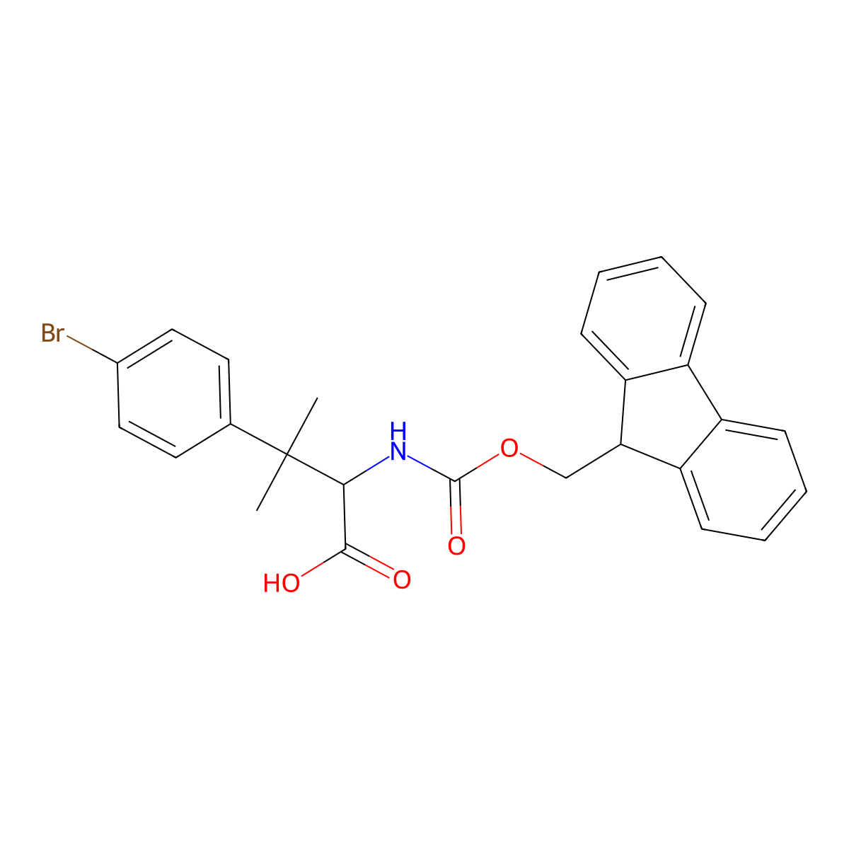 3-(4-bromophenyl)-2-({[(9H-fluoren-9-yl)methoxy]carbonyl}amino)-3-methylbutanoicacid molecular structure, CAS 2352279-69-5